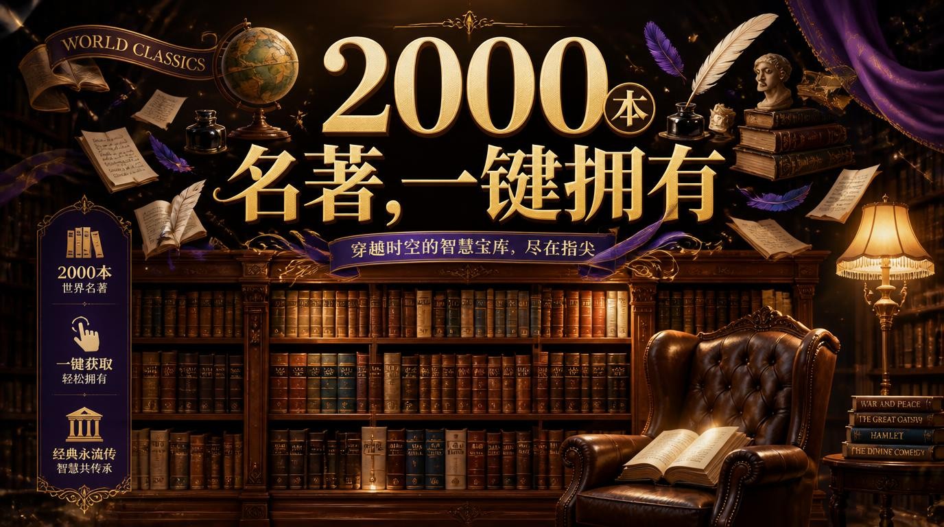 2000本世界名著套装，打造你的家庭图书馆