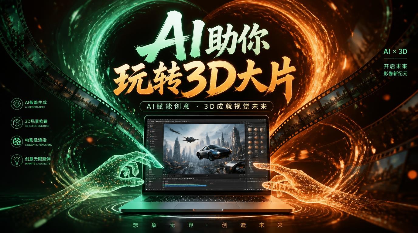 AI+3D电影制作：小白也能轻松拍大片