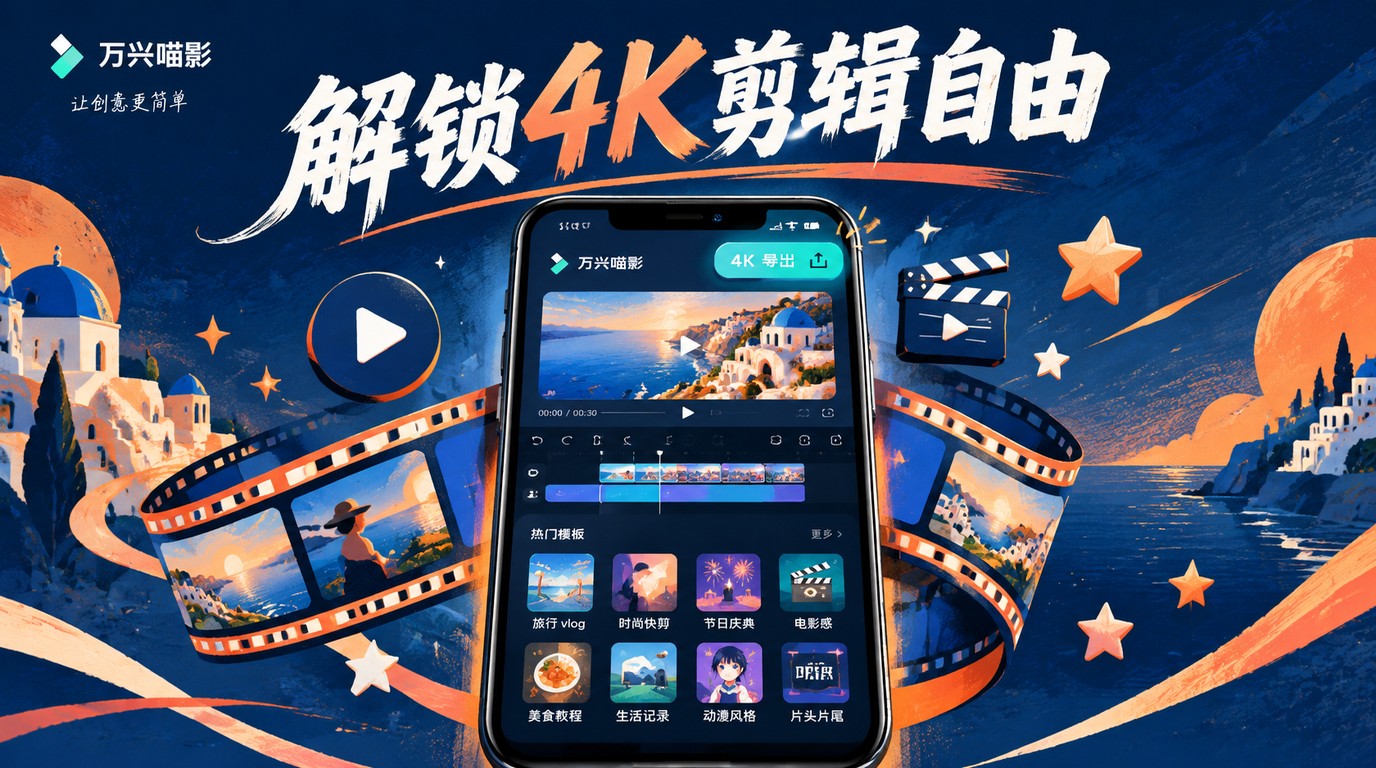 万兴喵影高级版：解锁全模板4K导出，剪辑更自由