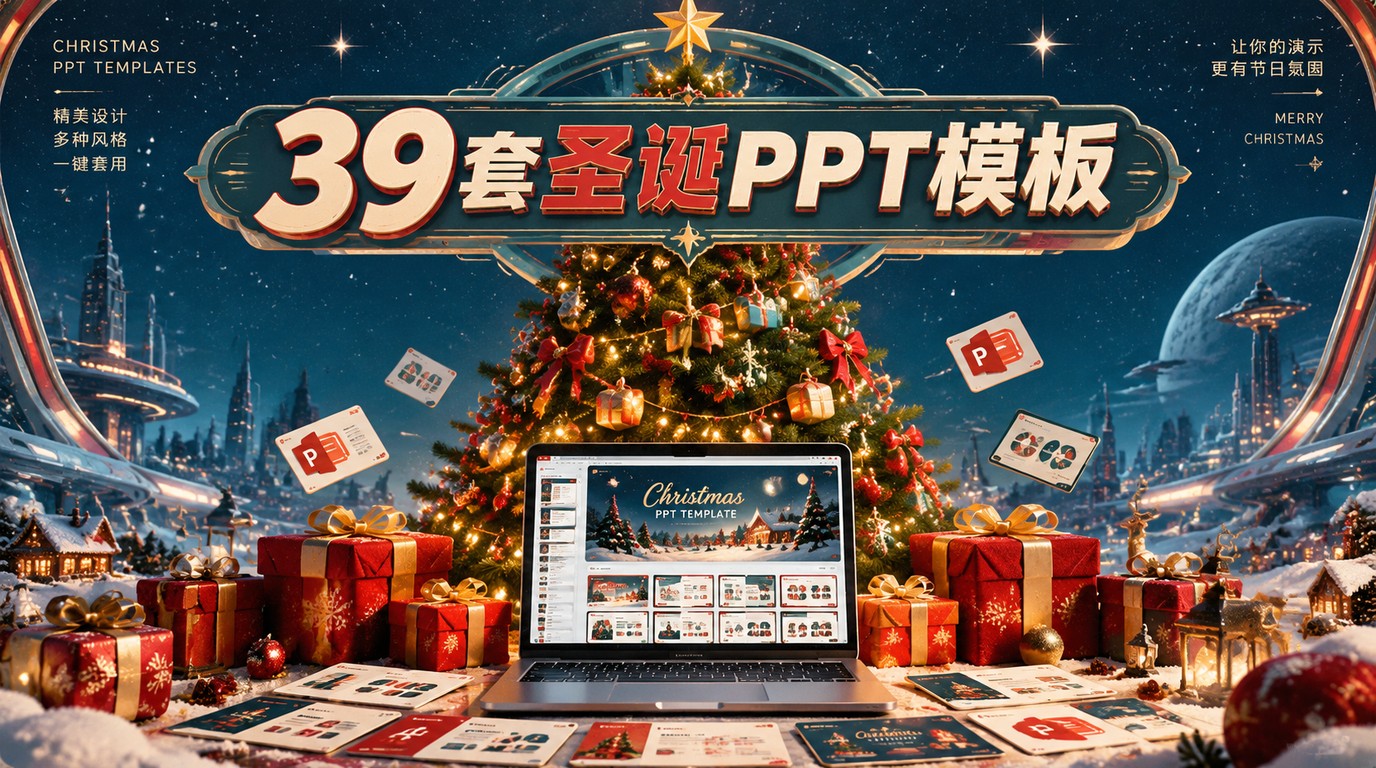 圣诞热销PPT39套，夸克网盘一键获取！