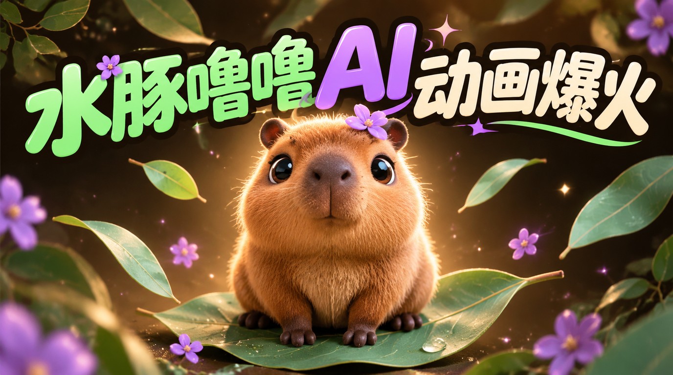 AI做水豚噜噜动画，抖音百万粉博主的爆款秘籍