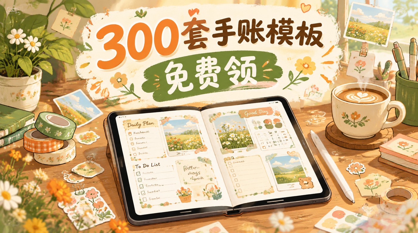 300套电子手账模板，夸克网盘一键拥有