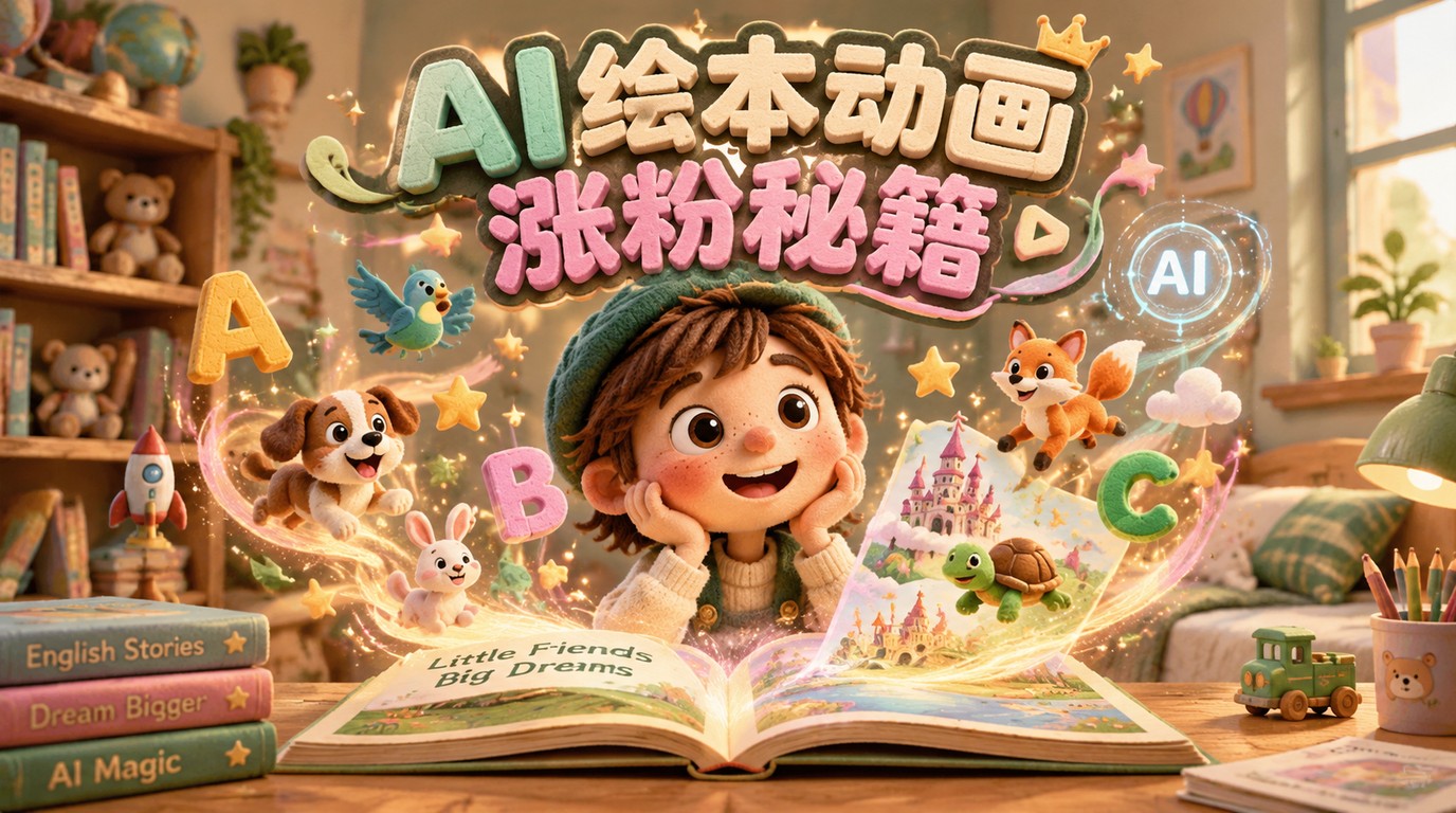 AI制作英文绘本动画，保姆级教程助你快速涨粉