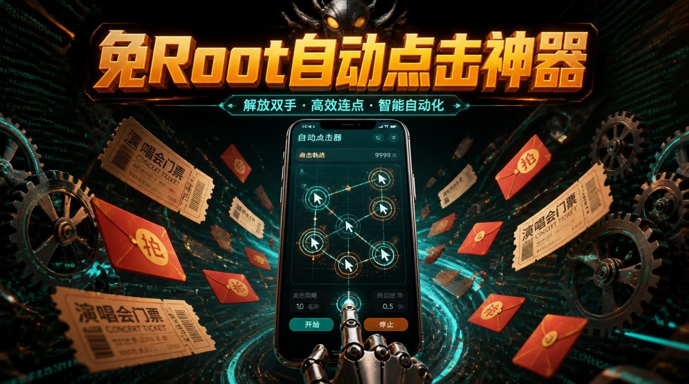 免Root自动点击器：抢票刷红包神器