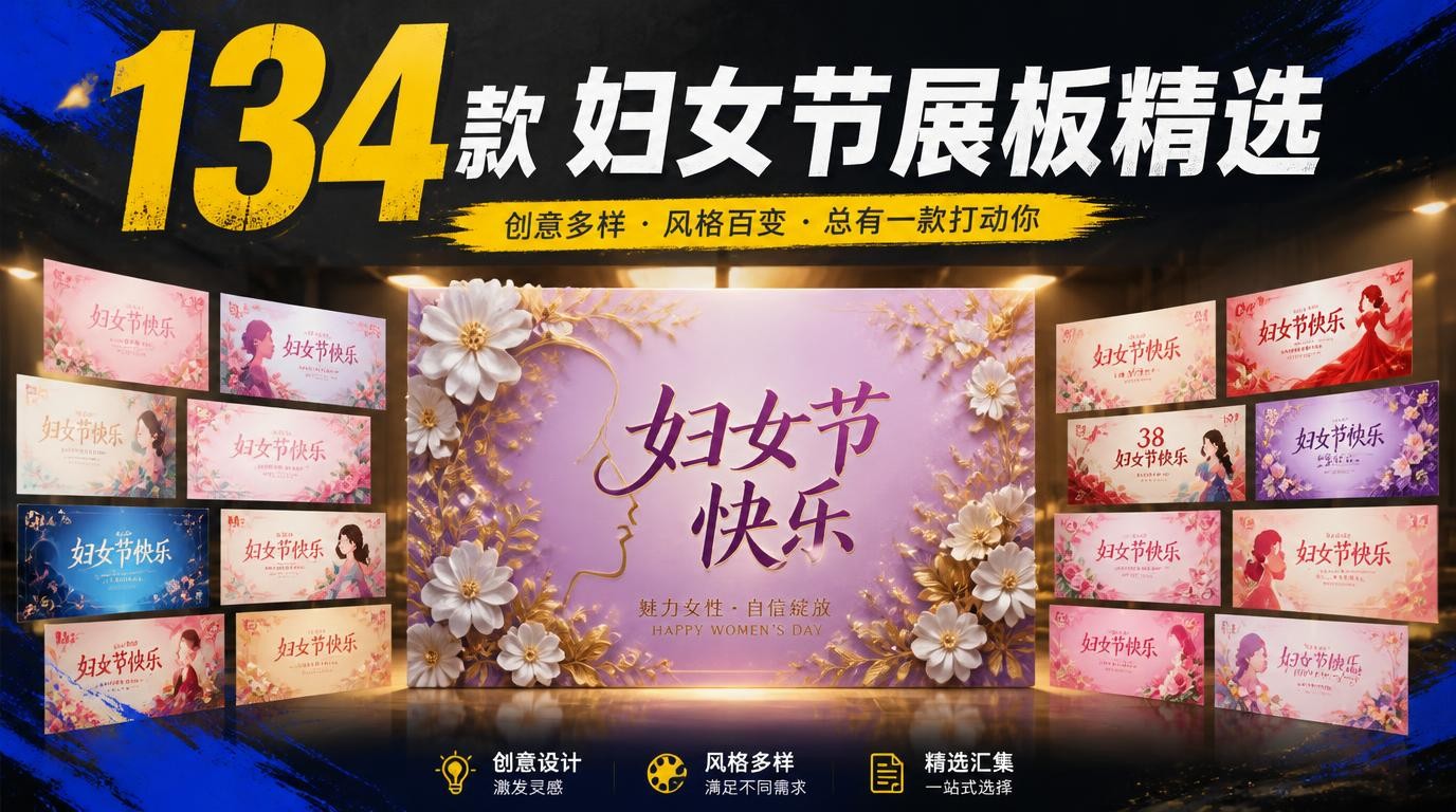 134款妇女节展板，总有一款打动你！