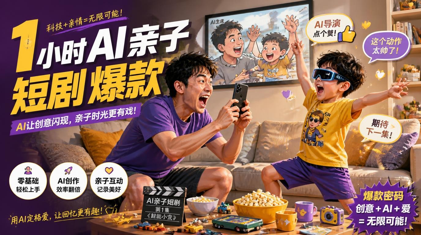 1小时解锁AI亲子短剧：爆款秘籍+带货全链路