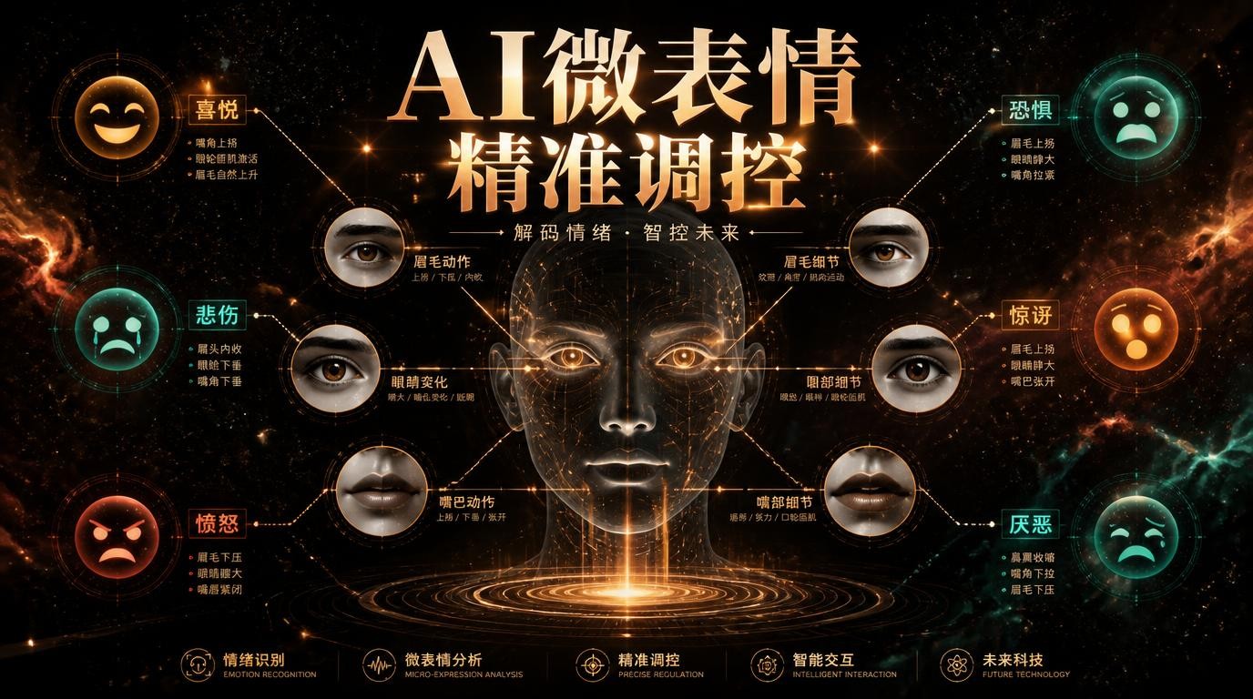 AI微表情拆解提示词合集，精准调控角色情绪
