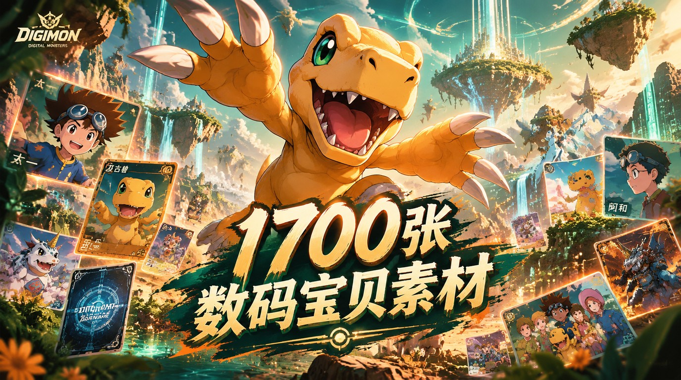 1700张数码宝贝素材，东方净春珍藏版大放送