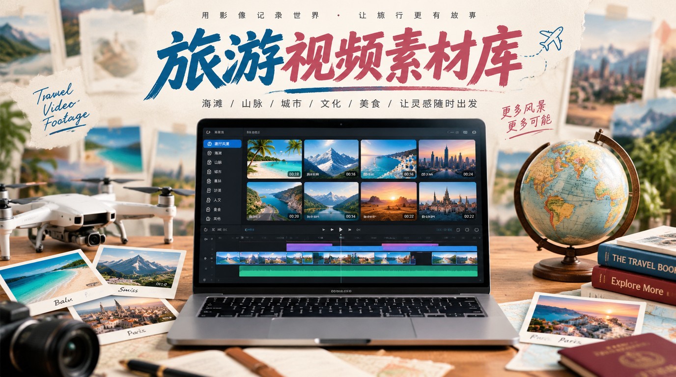 旅游短视频素材库：150+无水印无版权，定期更新