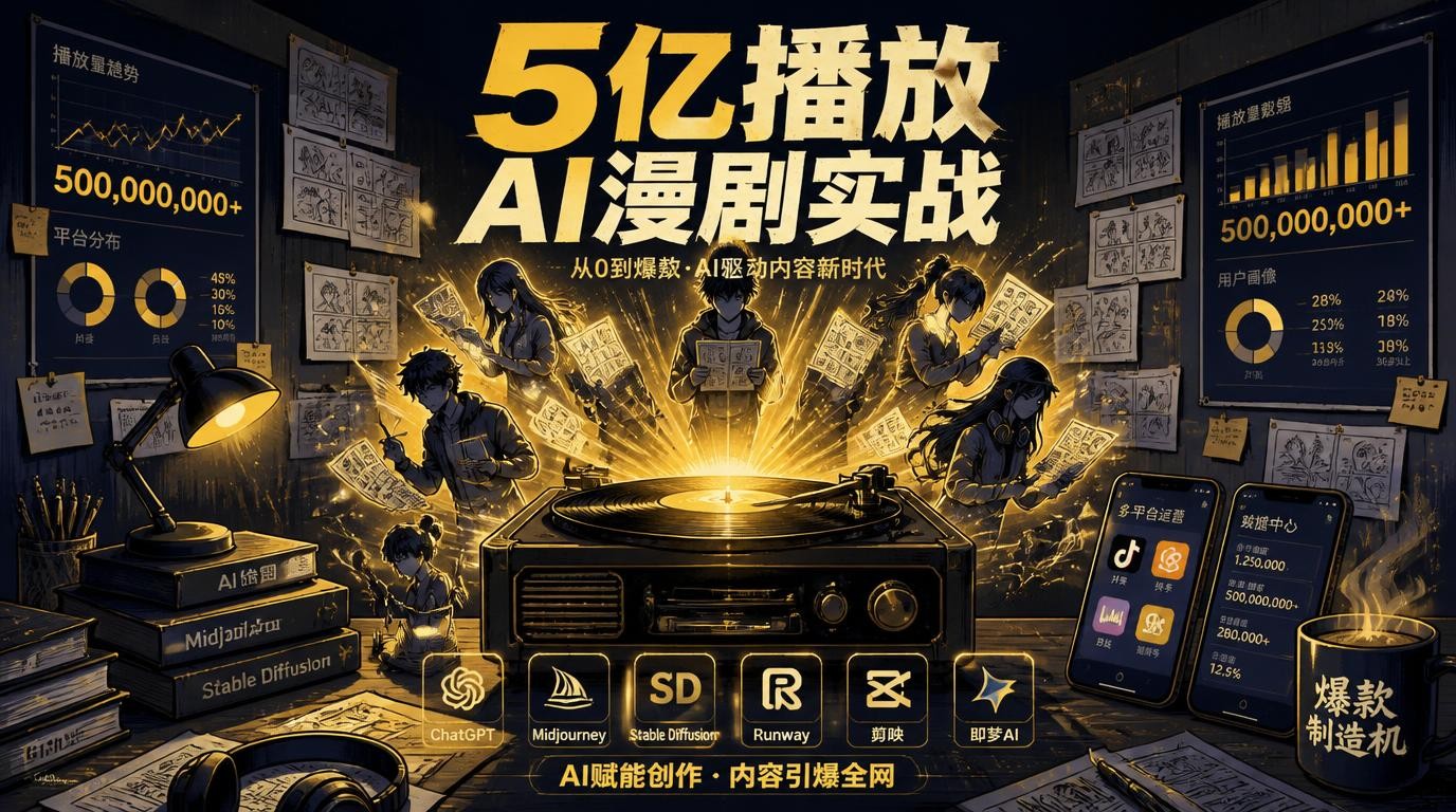AI漫剧短剧爆款实战：拆解5亿播放项目，从选书到运营全流程
