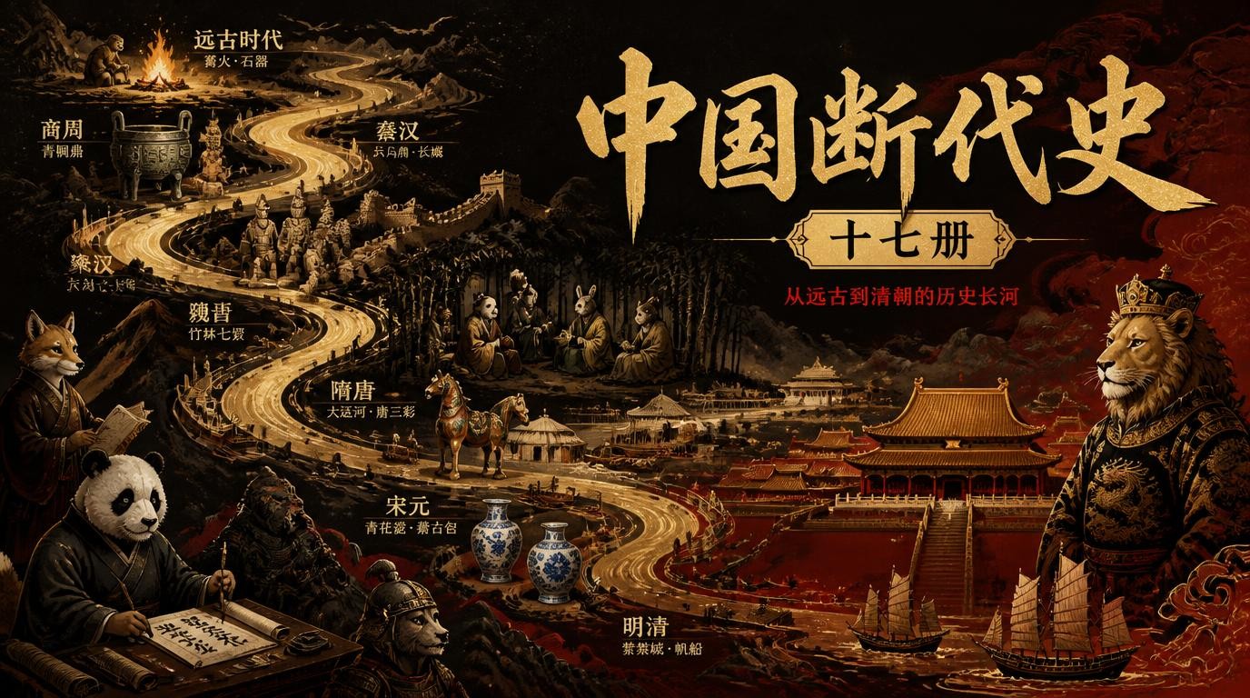中国断代史系列十七册：从远古到清朝的完整历史研究著作