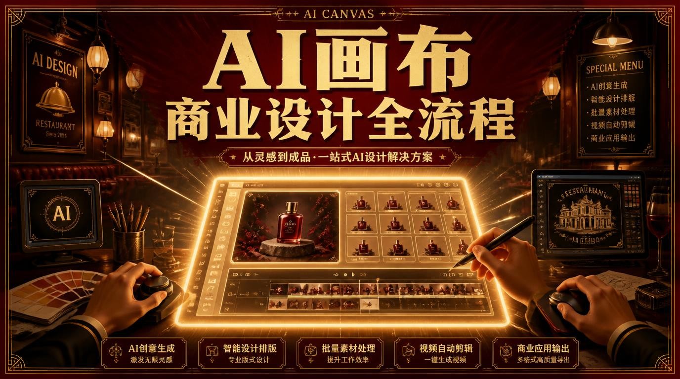 AI画布商业设计全流程：从商品图到广告视频，一次打通