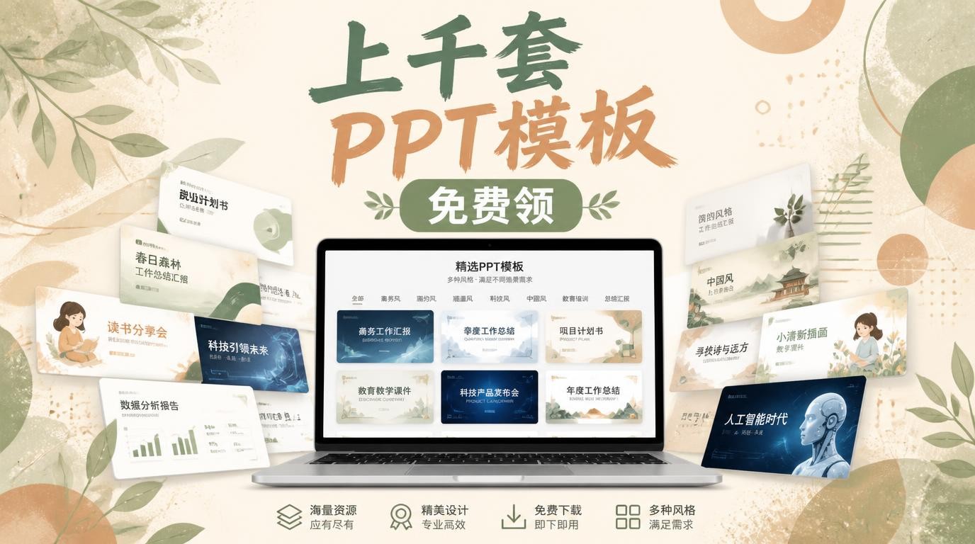 上千套模板PPT免费领！职场达人都在偷偷收藏