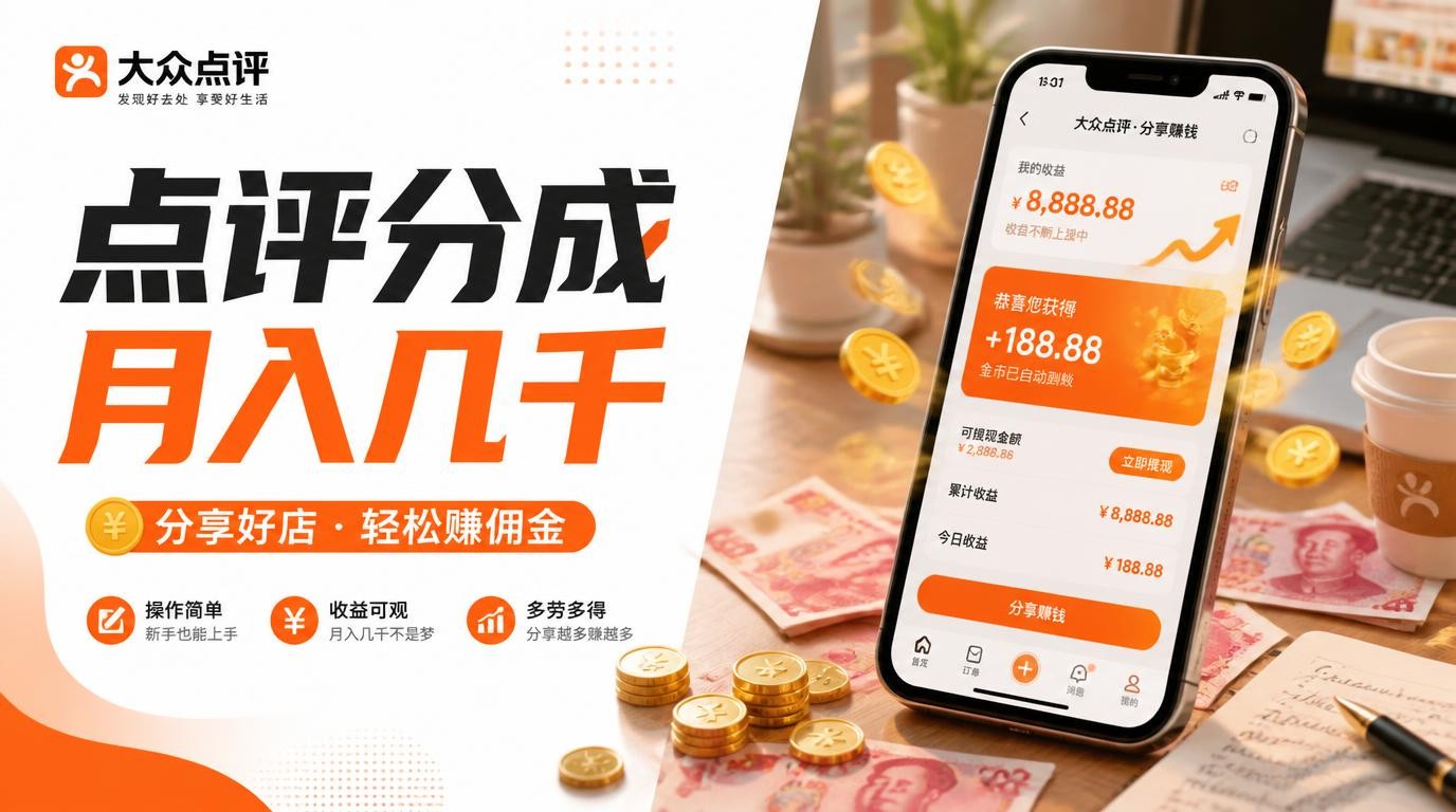 大众点评分成计划：小白也能月入几千的保姆级实操攻略