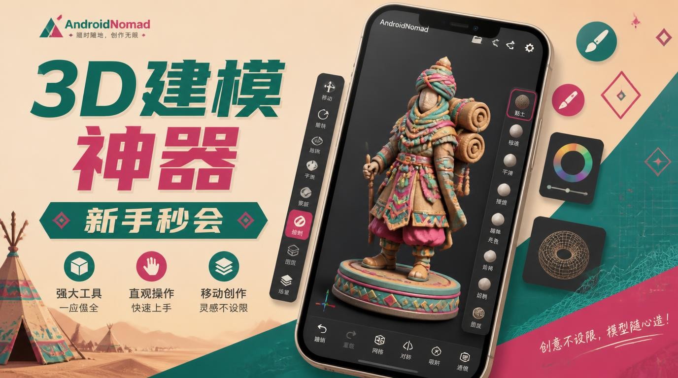 AndroidNomad游牧雕塑中文版：3D建模神器，新手也能轻松上手！