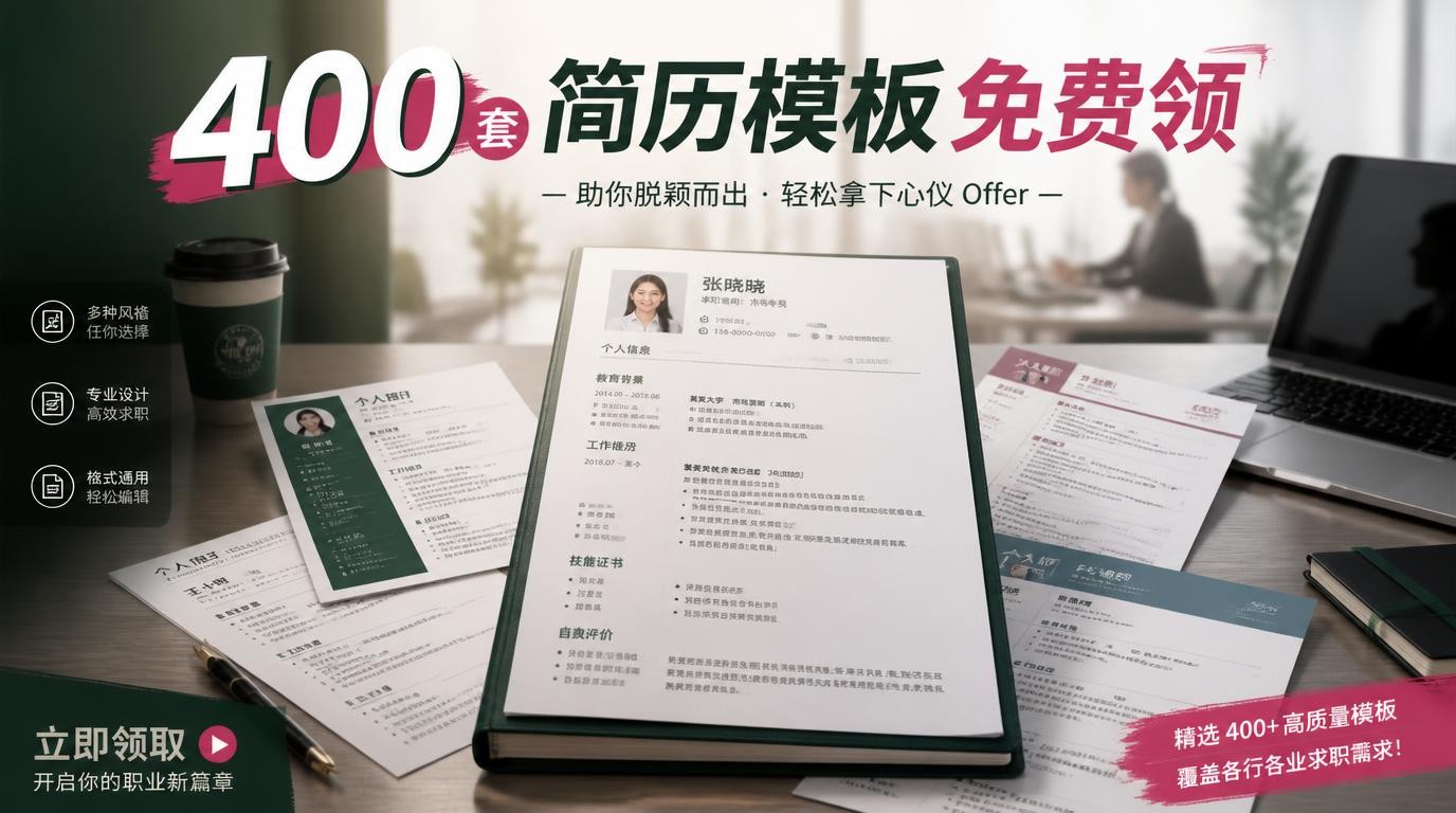 400套简历模板免费领！PPT、Word、表格全都有