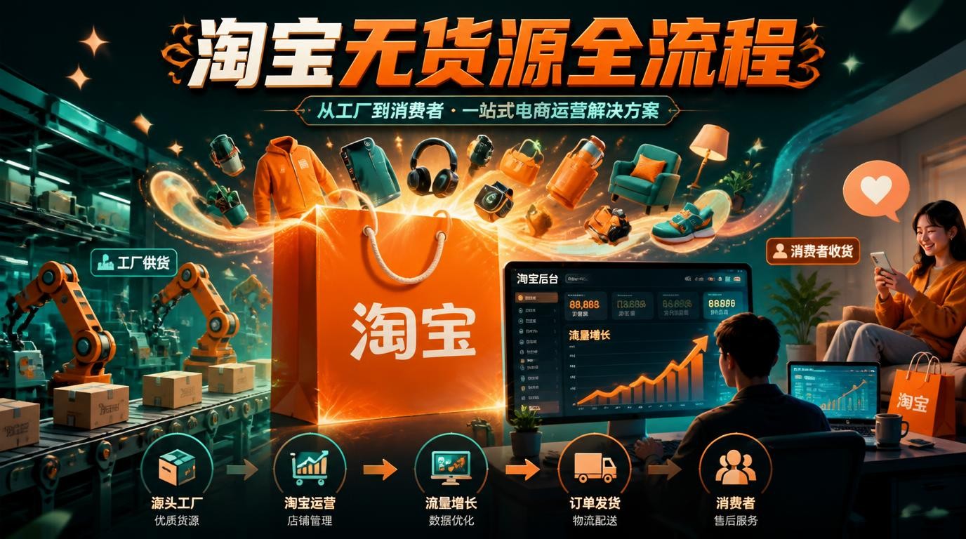 2026淘宝无货源实战：从0到1全流程，轻松开店赚钱