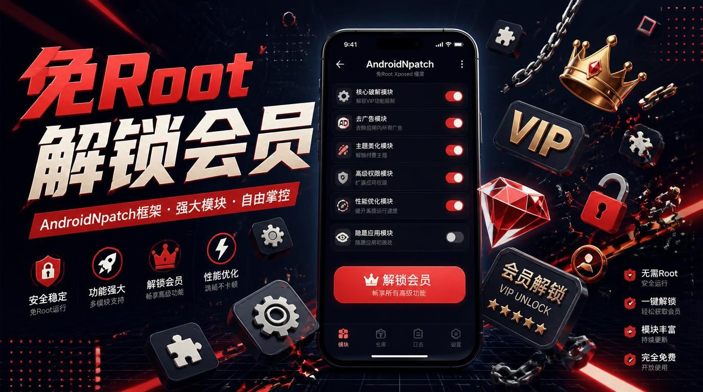 免Root神器！AndroidNpatch框架内置模块，一键解锁会员