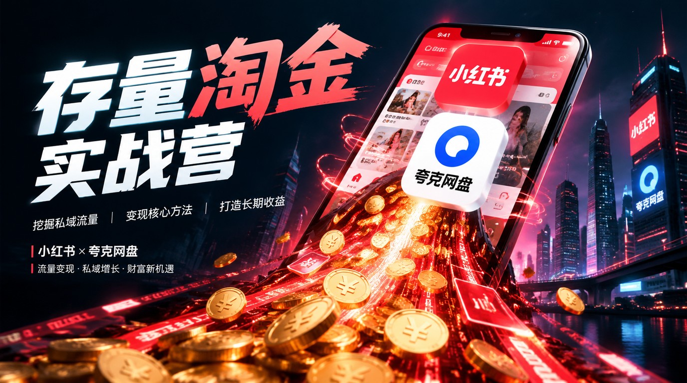 存量时代淘金术：夸克网盘小红书私域实战营